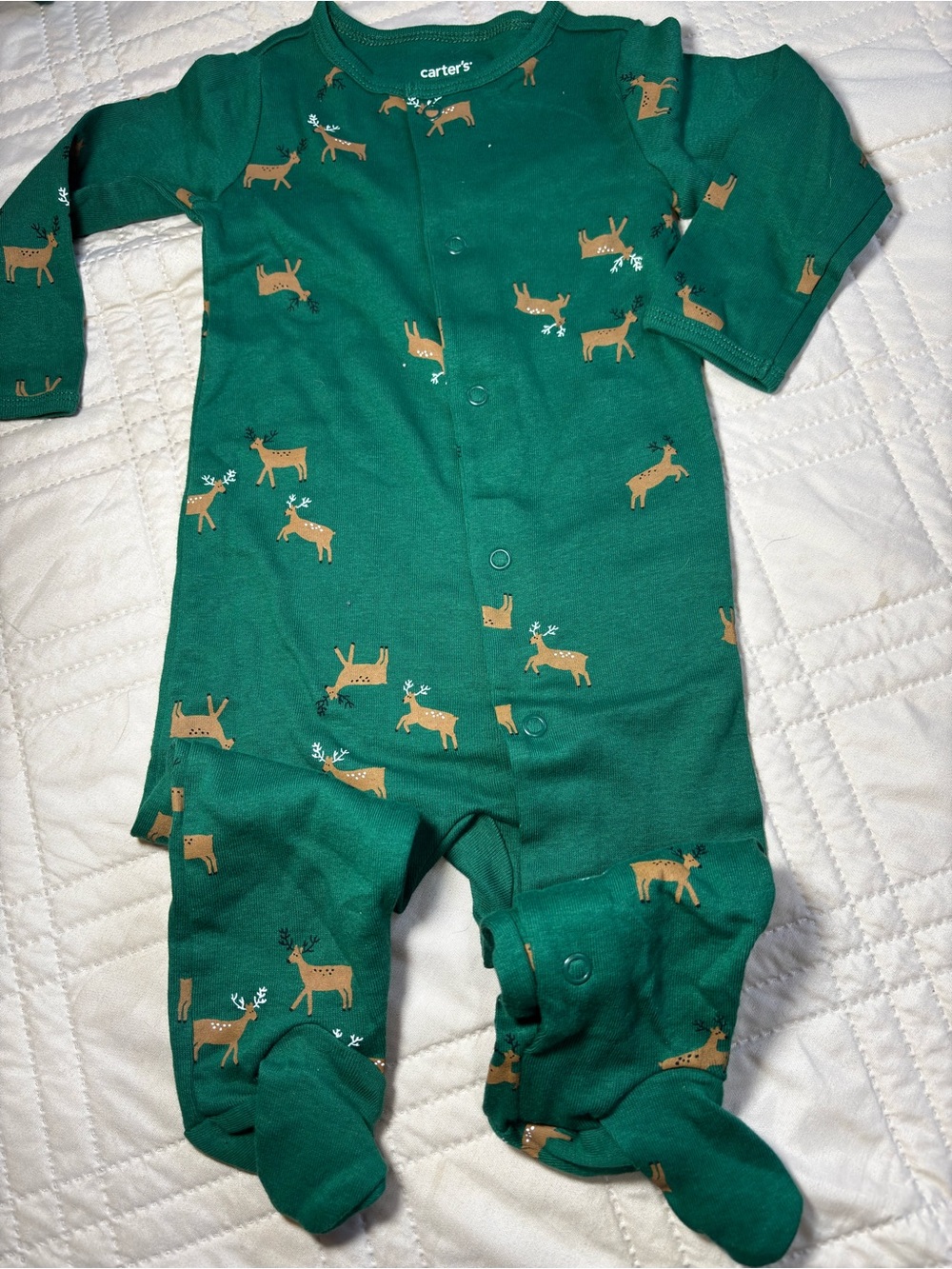 Carter’s 9M Holiday Reindeer Footed One-Piece